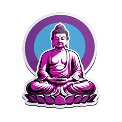 classic buddha  sticker on T-Shirt