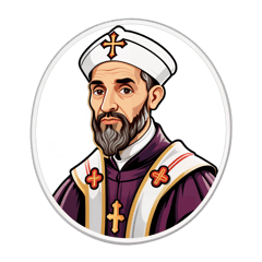 St. Augustine of Hippo Cartoonize yet realistic sticker on T-Shirt