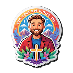 christian illustration tshirt sticker on T-Shirt