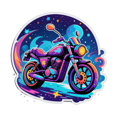 A cool galatic bike  sticker on T-Shirt