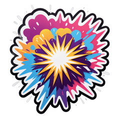 explosion  sticker on T-Shirt