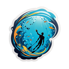 freediving sticker on T-Shirt