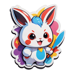 labubu sticker on T-Shirt