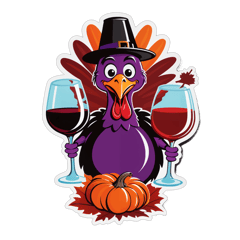 thanksgiving halloween  WTF wine turkey family sticker on T-Shirt