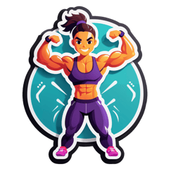 Design related with fitness  sticker on T-Shirt