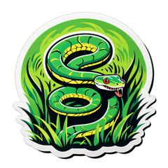 Snakes slithering through grass  with "there's snakes in the grass, watch where you step" sticker on T-Shirt