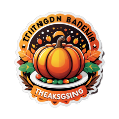 Desing for t-shirt thanksgiving sticker on T-Shirt