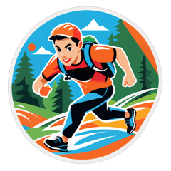 Make a design for an orienteering competition organisers sticker on T-Shirt