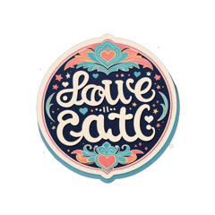 A vintage retro nostalgia writing of the quote: Love your Fate sticker on T-Shirt