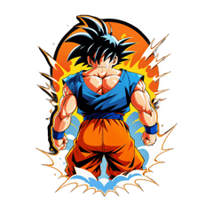 Goku back print t shirt  sticker on T-Shirt