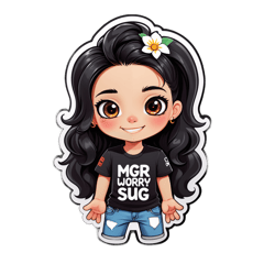 Mi marca se llama Dont worry y quiero un diseño adelante con la D una cruz y una W en camisa negra sticker on T-Shirt