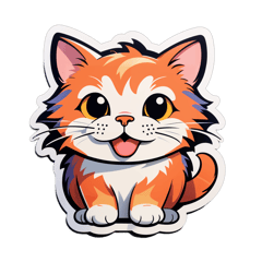 Cat sticker on T-Shirt