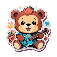 Oso teddy con rabito rockers sticker on T-Shirt