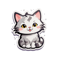 a cute cat sticker on T-Shirt