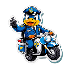 Pato policía en moto sticker on T-Shirt