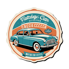 Father's day design with vintage car with text "vintage car collector" sticker on T-Shirt