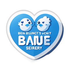 Valentine's Day February 14, 1914 Blue Text Logo without any pictures of humans, without any pictures of animals, without any pictures of birds, and without any pictures of insects. sticker on T-Shirt