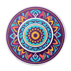 simple design of a mandala turning in twirl sticker on T-Shirt