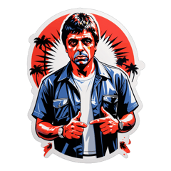 A T-shirt ispired to Scarface sticker on T-Shirt