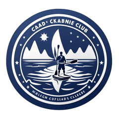 y shirt navy blue with a logo NBA for a canoe kayak club sticker on T-Shirt