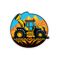 Create the axcavator digging  sticker on T-Shirt