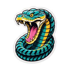 King cobra  sticker on T-Shirt