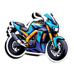 sport motorcycle sticker on T-Shirt