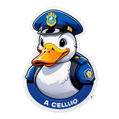 Un pato policía y abajo el apellido heredia sticker on T-Shirt