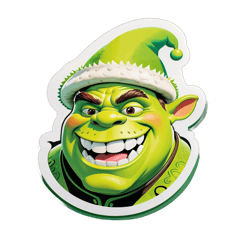 shrek wearing a meriachi hat sticker on T-Shirt