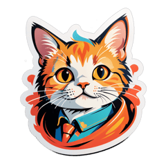 cat sticker on T-Shirt