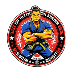 Jiu-jitsu t-shirt, anti establishment sticker on T-Shirt