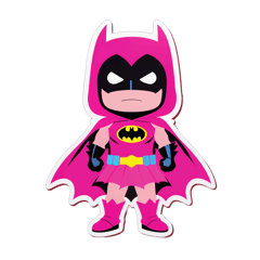 batman in pink dress sticker on T-Shirt