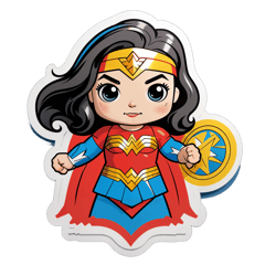 wonder woman sticker on T-Shirt