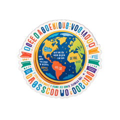 camiseta com a frase "Ide pelo mundo a fora e levai, minhas palavras, meus gestos e os meus sinais" sticker on T-Shirt