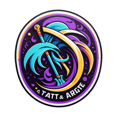 scythe of art logo  sticker on T-Shirt