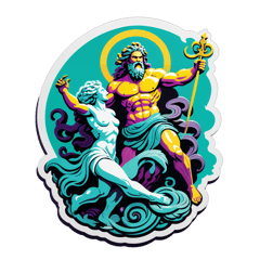 zeus killing Medusa sticker on T-Shirt