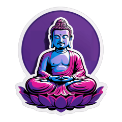 classic buddha  sticker on T-Shirt