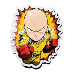 one punch man sticker on T-Shirt