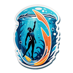 freediving sticker on T-Shirt