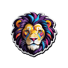 creat a lione head vector sticker on T-Shirt