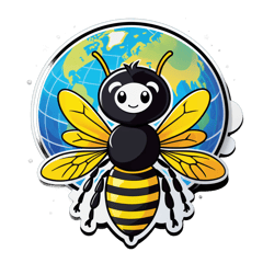 Can you create a custom T black shirt based on this description I want the top right to say OURPLANET INTERNATIONAL SCHOOL MUSCAT and the back of the shirt to have a picture of a big bee sticker on T-Shirt