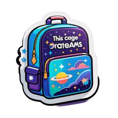 A cool icon graphics for the sentence “This bag contains more dreams than space” sticker on T-Shirt