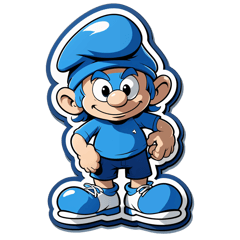 Shirt BLUE sportive's smurf sticker on T-Shirt