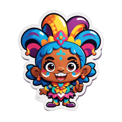 personagem com a mão tapando na boca tapando carnaval sticker on T-Shirt