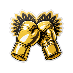 Pair of golden boxing gloves  sticker on T-Shirt