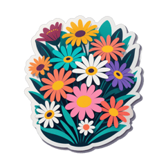 an  aesthetically pleasing bunch of flowers sticker on T-Shirt