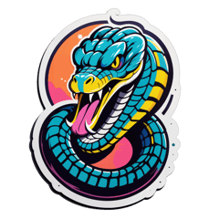 King cobra  sticker on T-Shirt