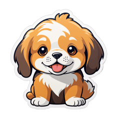 Cute dog sticker on T-Shirt