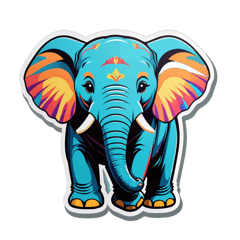 elephant folding trunk looks obediant sticker on T-Shirt