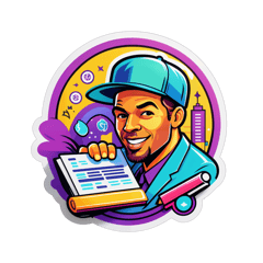 Design about business and hustling  sticker on T-Shirt